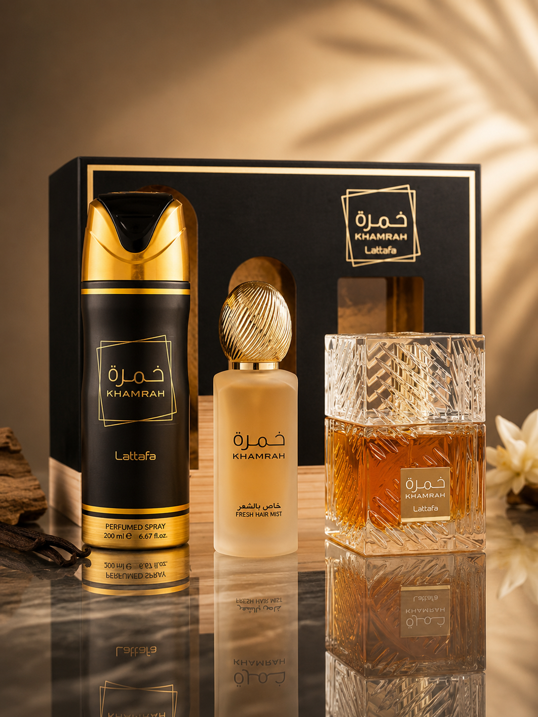 Lattafa Khamrah Set 3 Piezas Eau de Parfum 100ml